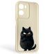 Чехол силиконовый Soft Touch с 3D принтом злой котик для Motorola G05 молочный (Полная защита камеры) 0046935 фото 1