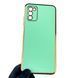 Чехол для Samsung Galaxy A03s (SM-A037F) женский с золотой окантовкой с защитой камеры на самсунг A03с мятный 0013336 фото 1