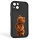Чохол силіконовий оригінальний Soft Touch з 3D принтом кумедний тед ведмідик для Apple iPhone 13 чорний (Повний захист камери) 0048402 фото 1