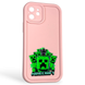 Чехол силиконовый Soft Touch с 3D принтом Майнкрафт для Apple iPhone 12 розовый (Полная защита камеры) 0040975 фото 1