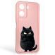 Чехол силиконовый оригинальный Soft Touch с 3D принтом злой котик для Xiaomi Redmi 13C розовый (Полная защита камеры) 0046682 фото 1
