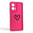 Чохол силіконовий Soft Touch з 3D принтом Серце для Samsung Galaxy A57 5G (A576B) малиновий (Повний захист камери)