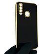 Чохол для Vivo Y11 глянцевий із захистом камери із золотою окантовкою на віво у11 чорний gs1 0019861 фото