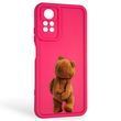 Чехол силиконовый оригинальный Soft Touch с 3D принтом смешного теда мишки для Xiaomi Redmi Note 11 Pro малиновый (Полная защита камеры) 0049005 фото
