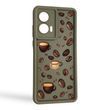 Чехол силиконовый Soft Touch с 3D принтом Кофе для Tecno Spark 20 (KJ5n) коричневый (Полная защита камеры)