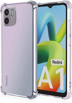 Чохол-накладка для Xiaomi Redmi A1 прозора з бронь кутами із захистом камери протиударна (сяоми редми а1) 0061705 фото