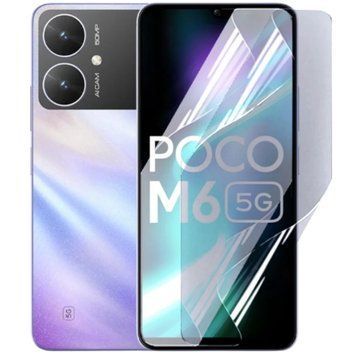 Плёнка гидрогелевая для Xiaomi POCO M6 5G глянцевая на сяоми поко м6 5г прозрачная 0010789 фото