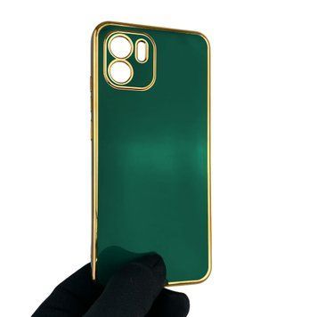 Чохол для Xiaomi Redmi A1 глянцевий із захистом камери із золотою окантовкою на сяомі редмі а1 темно-зелений gs1 0019958 фото