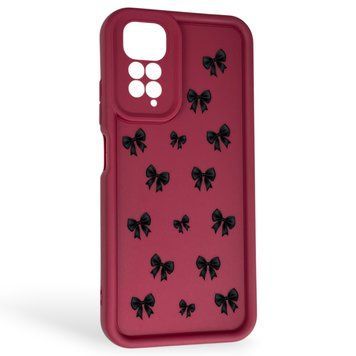 Чехол силиконовый Soft Touch с 3D принтом для Xiaomi Redmi Note 11 бордовый (Полная защита камеры) 0040824 фото