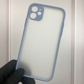 Чохол для Apple iPhone 11 протиударний матовий напівпрозорий з високими бортами із захистом камери на айфон 11 блакитний 0000315 фото