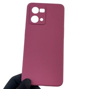 Чохол для Oppo Reno 7 4G силіконовий з мікрофіброю нековзний на оппо рено 7 4г бордовий 0031800 фото