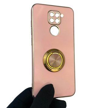 Чехол для Xiaomi Redmi Note 9 с кольцом-подставкой с золотой окантовкой на редми нот 9 пудровый gs1 0020927 фото
