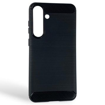 Чехол для телефона Samsung Galaxy S24 Plus (SM-S926B) карбоновый противоударный с высокими бортами черный 0052234 фото