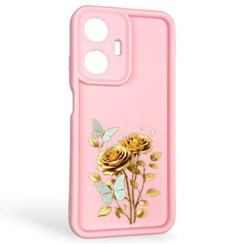 Чехол силиконовый Soft Touch с 3D принтом женским для Realme C55 розовый (Полная защита камеры) 0042591 фото
