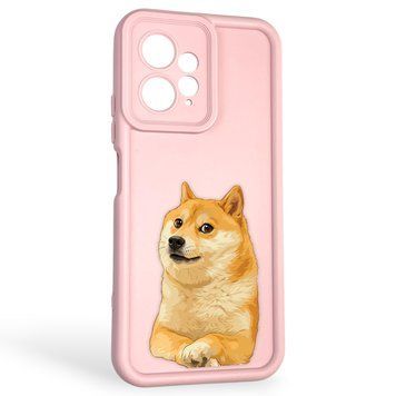 Чехол силиконовый оригинальный Soft Touch с 3D принтом мема сибу для Xiaomi Redmi Note 12 4G пудровый (Полная защита камеры) 0047919 фото