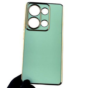 Чехол для Xiaomi Redmi Note 13 Pro 4G женский с золотой окантовкой на сяоми редми нот 13 про 4г мятный 0012217 фото
