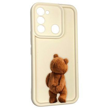 Чохол силіконовий оригінальний Soft Touch з 3D принтом кумедний тед ведмідик для TECNO Spark 8C (KG5k) молочний (Повний захист камери) 0048755 фото