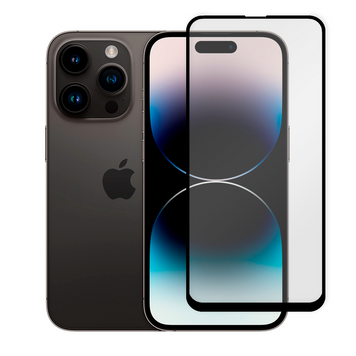 Защитное стекло для телефона Apple iPhone 14 Pro противоударное полноэкранное на айфон 14 про черное 0038117 фото