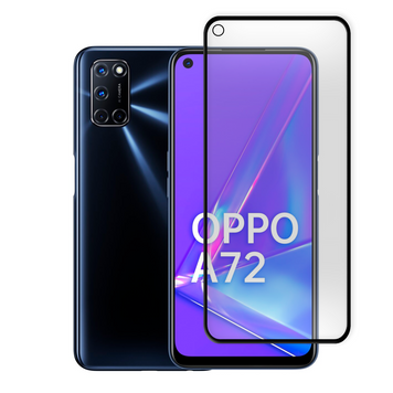 Захисне скло для телефона OPPO A72 протиударне повноекранне на оппо а72 чорне 0038595 фото