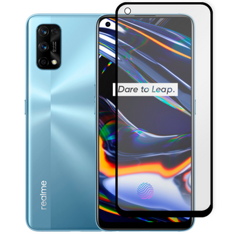 Защитное стекло для телефона Realme 7 Pro противоударное полноэкранное на реалми 7 про черное 0038646 фото