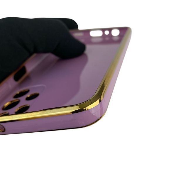 Чехол для Samsung Galaxy A13 4G SM-A135F с кольцом MagSafe с золотой окантовкой на самсунг а13 черничный gs1 0022327 фото