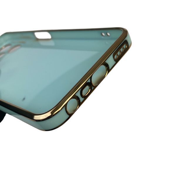 Чохол для Realme C35 глянцевий із захистом камери із золотою окантовкою на реалмі с35 бірюзовий gs1 0019642 фото