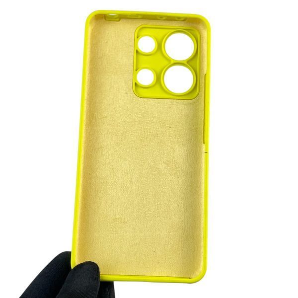Чехол для Xiaomi Redmi Note 13 4G силиконовый с микрофиброй нескользящий на сяоми редми нот 13 4г желтый 0032727 фото