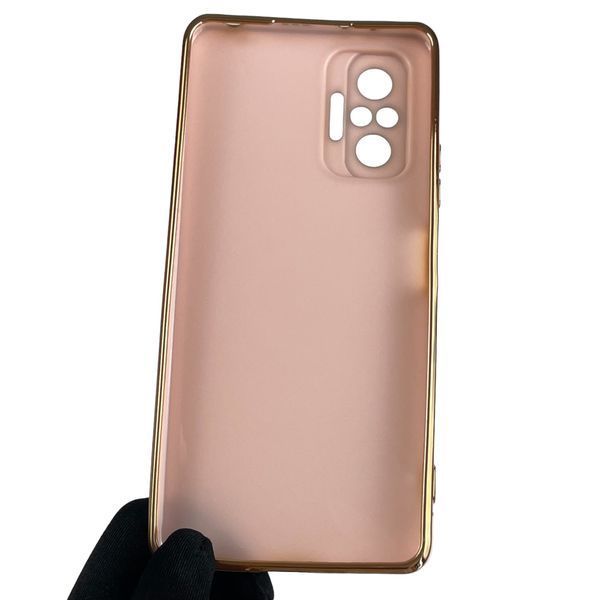Чохол для Xiaomi Redmi Note 10 Pro 4G глянсовий із золотою окантовкою із захистом камери на сяомі редмі нот 10 0008340 фото