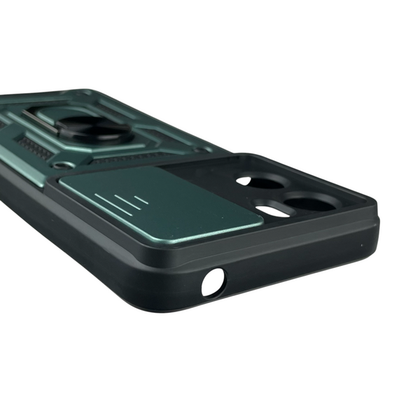 Чехол для Motorola G05 бронированный с кольцом со шторкой на моторола г05 зелёный rg1 0015630 фото