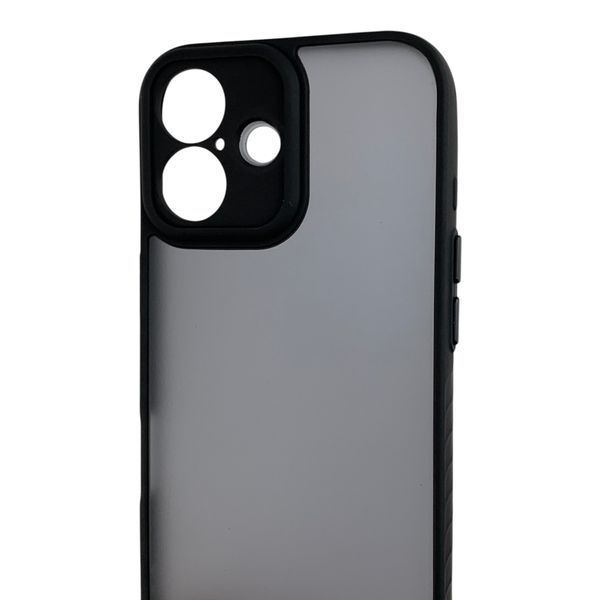 Чехол для iPhone 16 черный матовый полупрозрачный (бампер, защита камеры) 0062227 фото