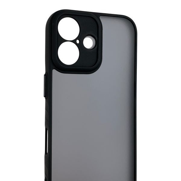 Чехол для iPhone 16 черный матовый полупрозрачный (бампер, защита камеры) 0062227 фото