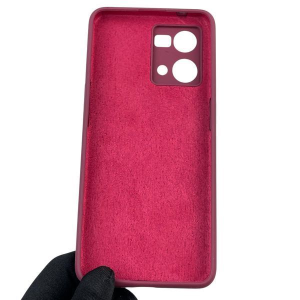 Чохол для Oppo Reno 7 4G силіконовий з мікрофіброю нековзний на оппо рено 7 4г бордовий 0031800 фото