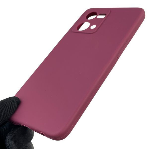 Чохол для Oppo Reno 7 4G силіконовий з мікрофіброю нековзний на оппо рено 7 4г бордовий 0031800 фото