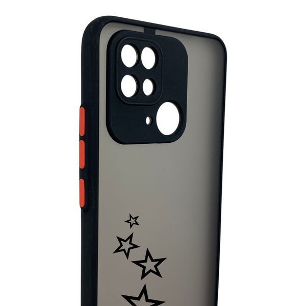 Чохол для телефона Xiaomi POCO C40 с 3D принтом зірочки із захистом камери чорний 0059233 фото