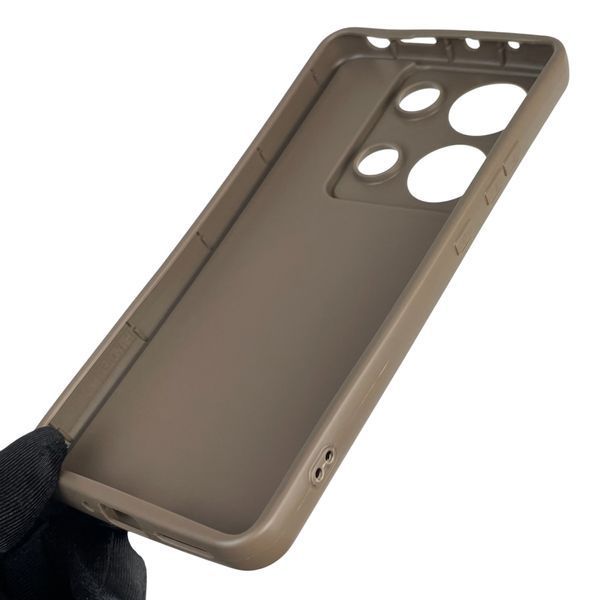 Чехол силиконовый оригинальный Soft Touch с 3D принтом злой котик для Xiaomi Redmi Note 13 Pro 4G коричневый (Полная защита камеры) 0046833 фото