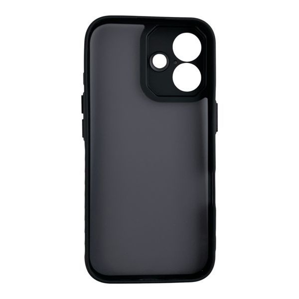 Чехол для iPhone 16 черный матовый полупрозрачный (бампер, защита камеры) 0062227 фото