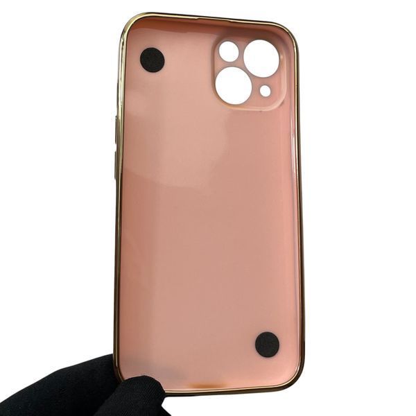 Чехол для телефона Apple iPhone 13 женский с ремешком и украшениями и золотой окантовкой на айфон 13 пудровый gs1 0016188 фото