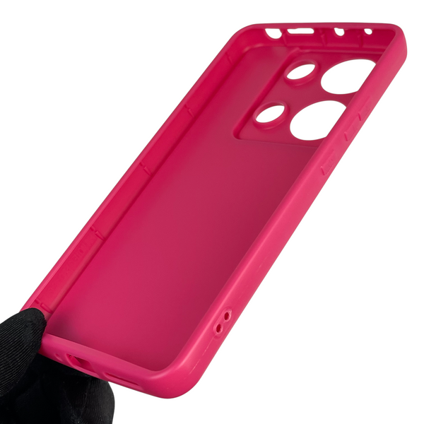 Чохол силіконовий Soft Touch з 3D принтом жіночим для Xiaomi Redmi Note 13 Pro 4G малиновий (Повний захист камери) 0043094 фото