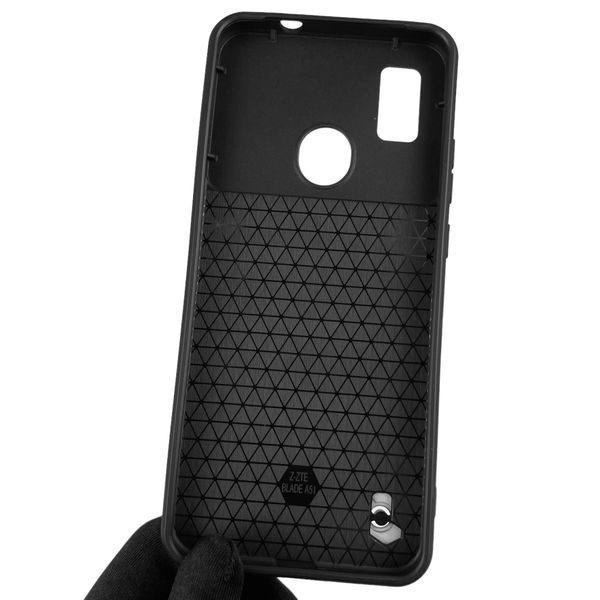 Чехол для ZTE Blade A51 бронированный с кольцом со шторкой на камеру на зте блейд а51 чёрный 0004167 фото