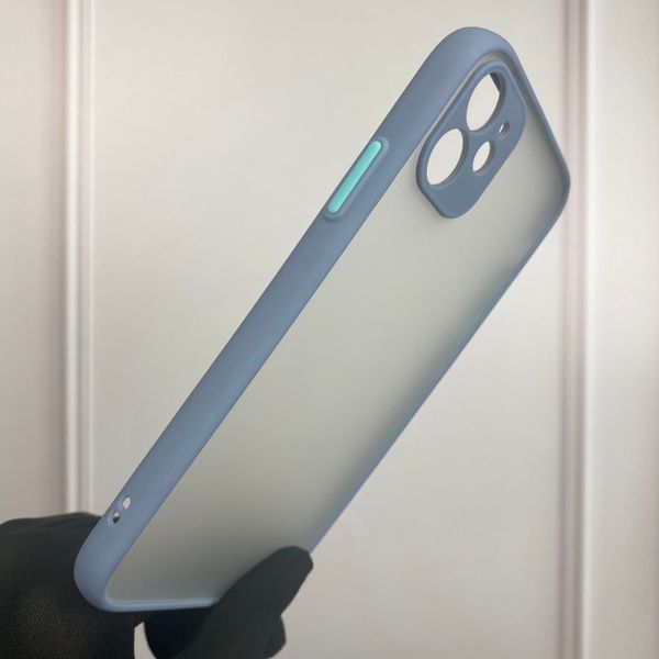Чехол для Apple iPhone 11 противоударный матовый с высокими бортами с защитой камеры на айфон 11 голубой 0000315 фото