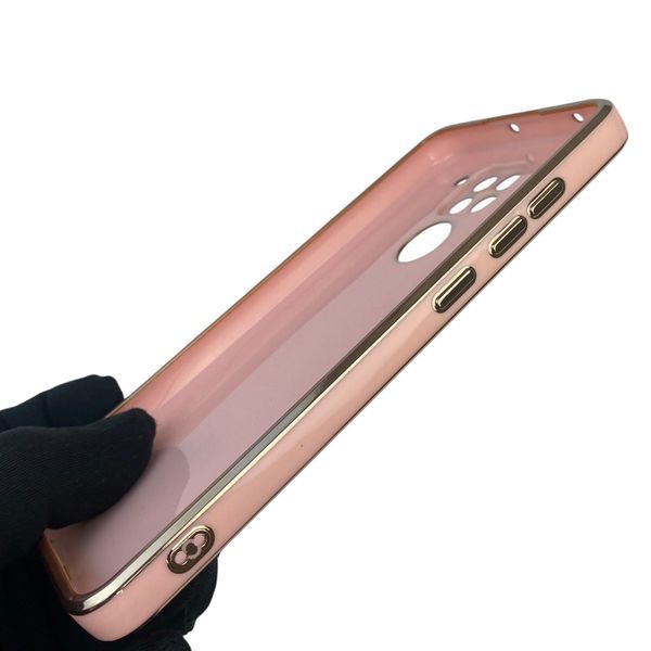 Чехол для Xiaomi Redmi Note 9 с кольцом-подставкой с золотой окантовкой на редми нот 9 пудровый gs1 0020927 фото