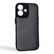 Чехол для iPhone 16 черный матовый полупрозрачный (бампер, защита камеры) 0062227 фото 1