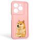 Чехол силиконовый оригинальный Soft Touch с 3D принтом мема сибу для Tecno Spark 20C BG7n розовый (Полная защита камеры) 0047669 фото 1