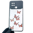 Чехол для Xiaomi Redmi 10C с блёстками с бабочками на сяоми редми 10с черный