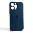 Чохол Silicone Case для Apple iPhone 15 Pro Max темно-синій (soft touch, кільця камери, мікрофібра) 0073814 фото