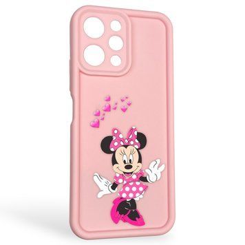 Чехол силиконовый оригинальный Soft Touch с 3D принтом волшебной минни маус для Xiaomi Redmi 12 розовый (Полная защита камеры) 0049942 фото