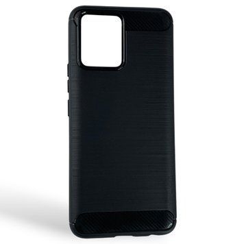 Чехол для телефона Realme 8 карбоновый противоударный с высокими бортами черный 0052074 фото