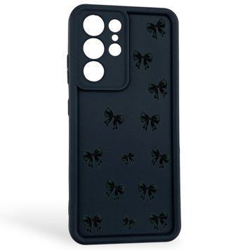Чехол силиконовый Soft Touch с 3D принтом для Samsung Galaxy S21 Ultra черный (Полная защита камеры) 0057687 фото