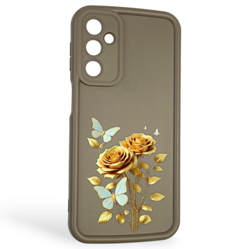 Чехол силиконовый Soft Touch с 3D принтом женским для Samsung Galaxy M34 5G (SM-M346) коричневый (Полная защита камеры) 0042812 фото