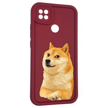Чохол силіконовий оригінальний Soft Touch з 3D принтом мему сібу для Xiaomi Redmi 9C бордовий (Повний захист камери) 0047820 фото